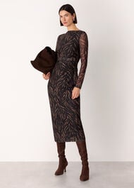Abstract Zebra Mesh Dress