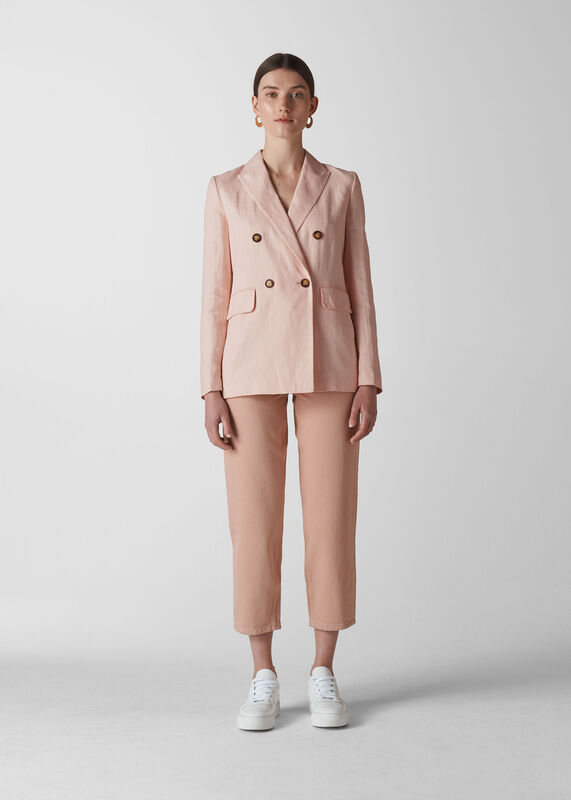 Linen Breasted Blazer