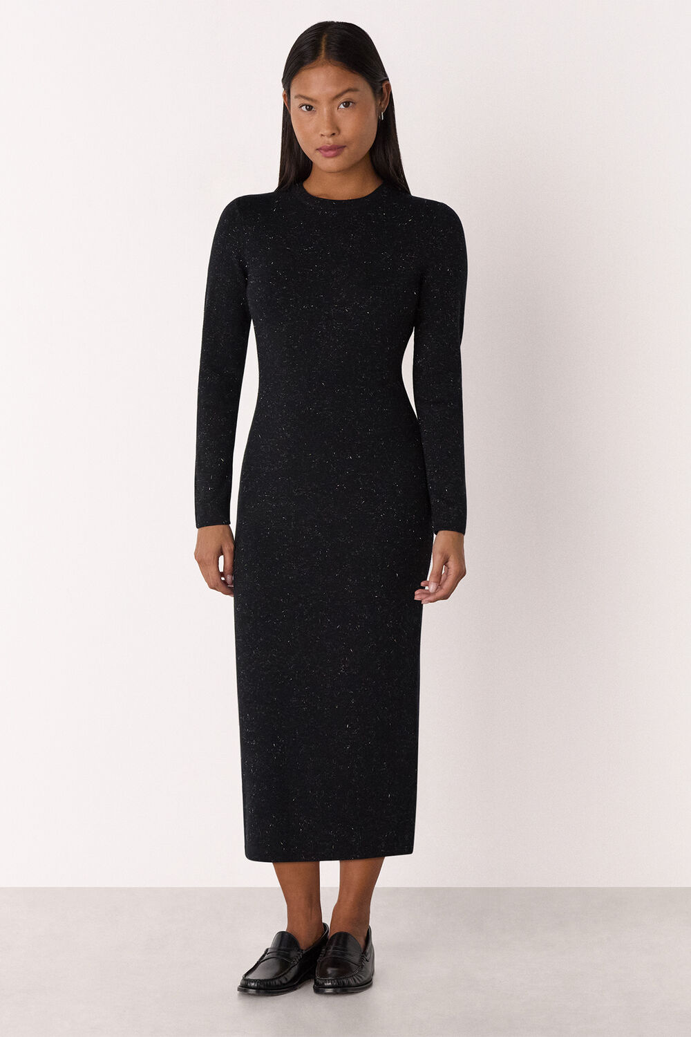Black Petite Annie Sparkle Knit Dress