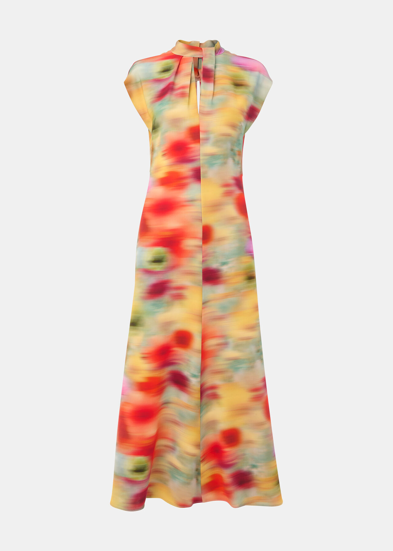 Photographic Flower Midi Dress