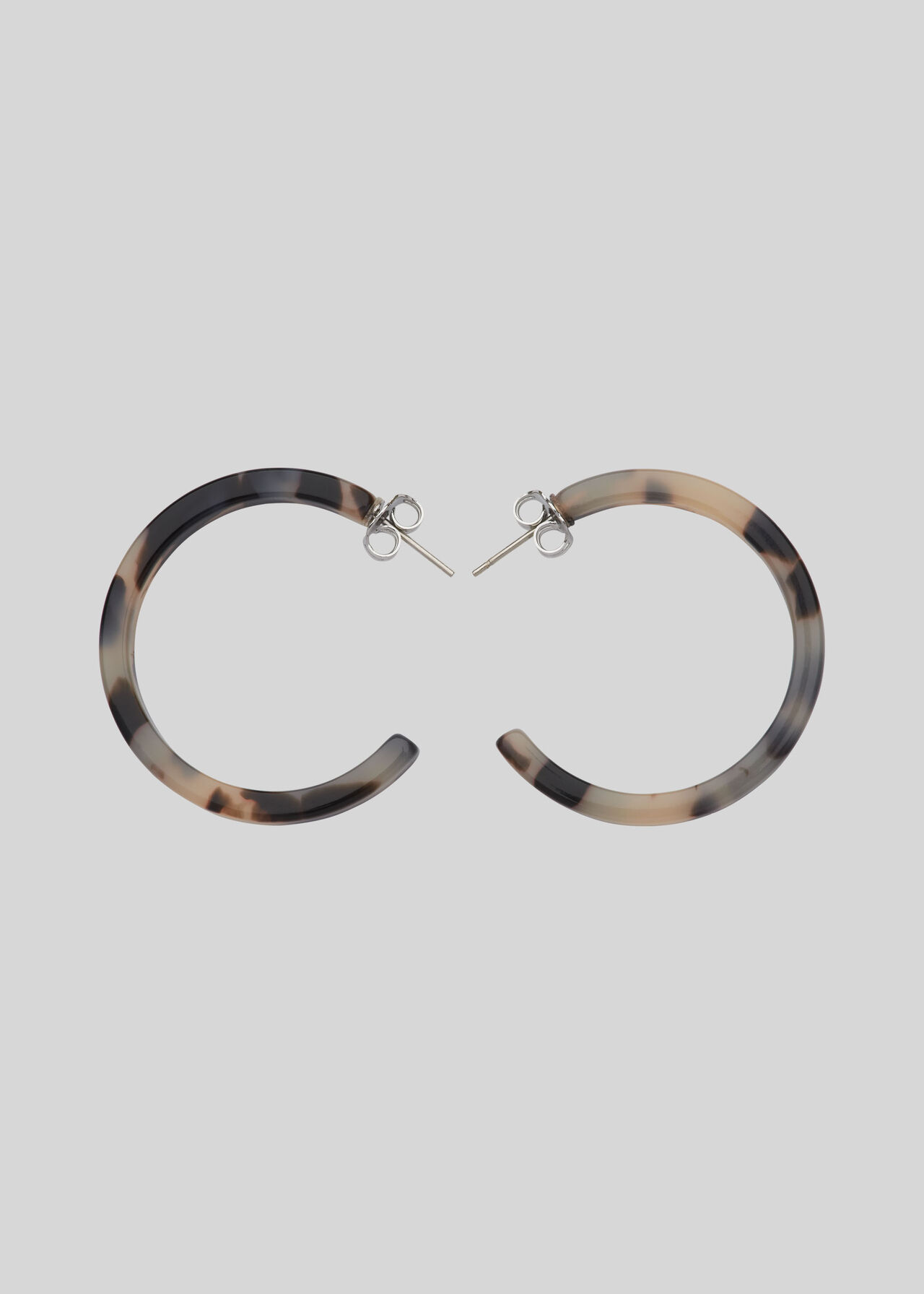 Tort Resin Hoop Earrings Cream/Multi