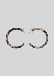 Tort Resin Hoop Earrings Cream/Multi