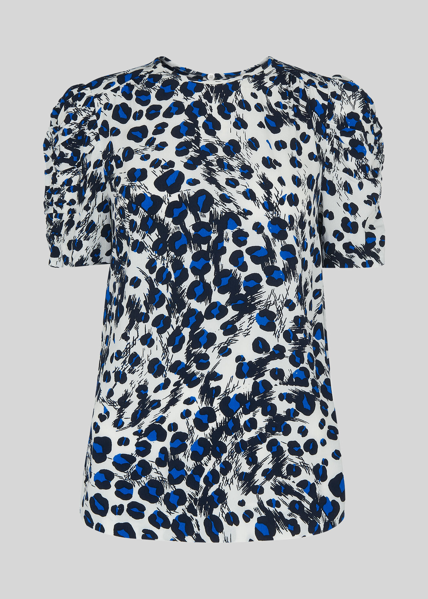 White/Multi Brushed Leopard Shell Top | WHISTLES