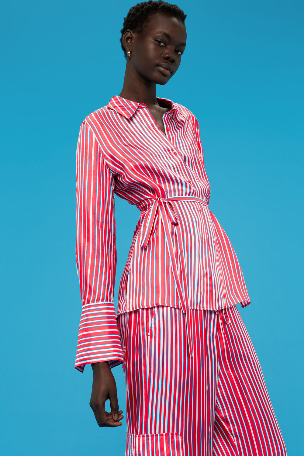Tangle Stripe Silk Mix Shirt
