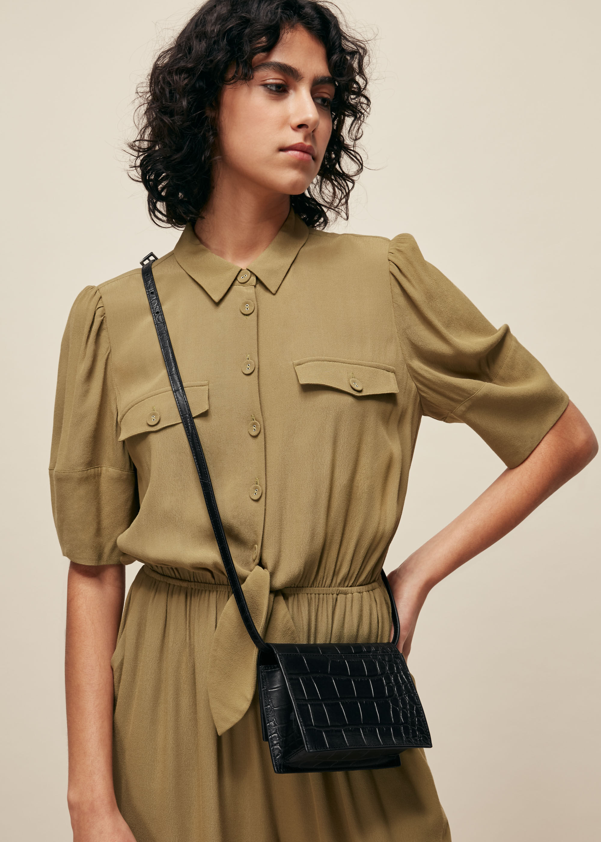 Suri Mini Croc Crossbody
