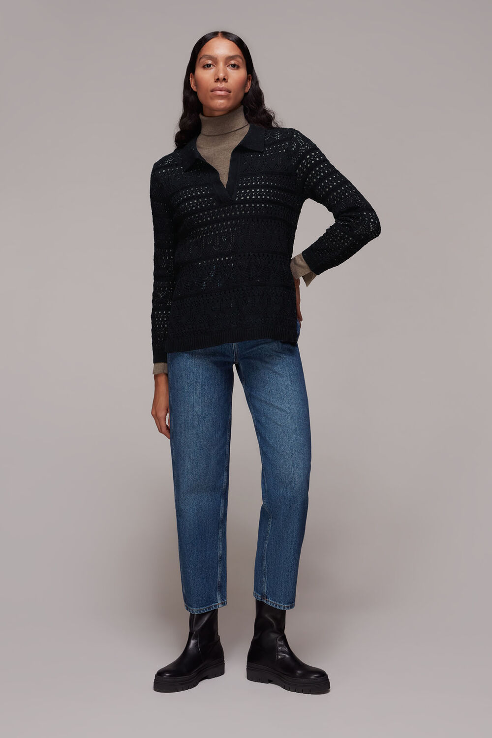 Crochet Collar Detail Top