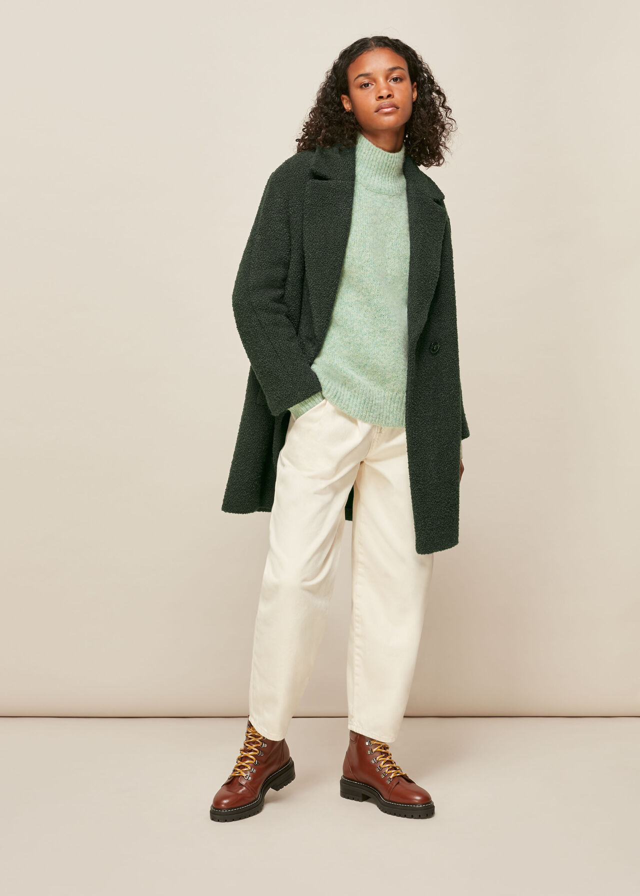 Boucle Double Breasted Coat