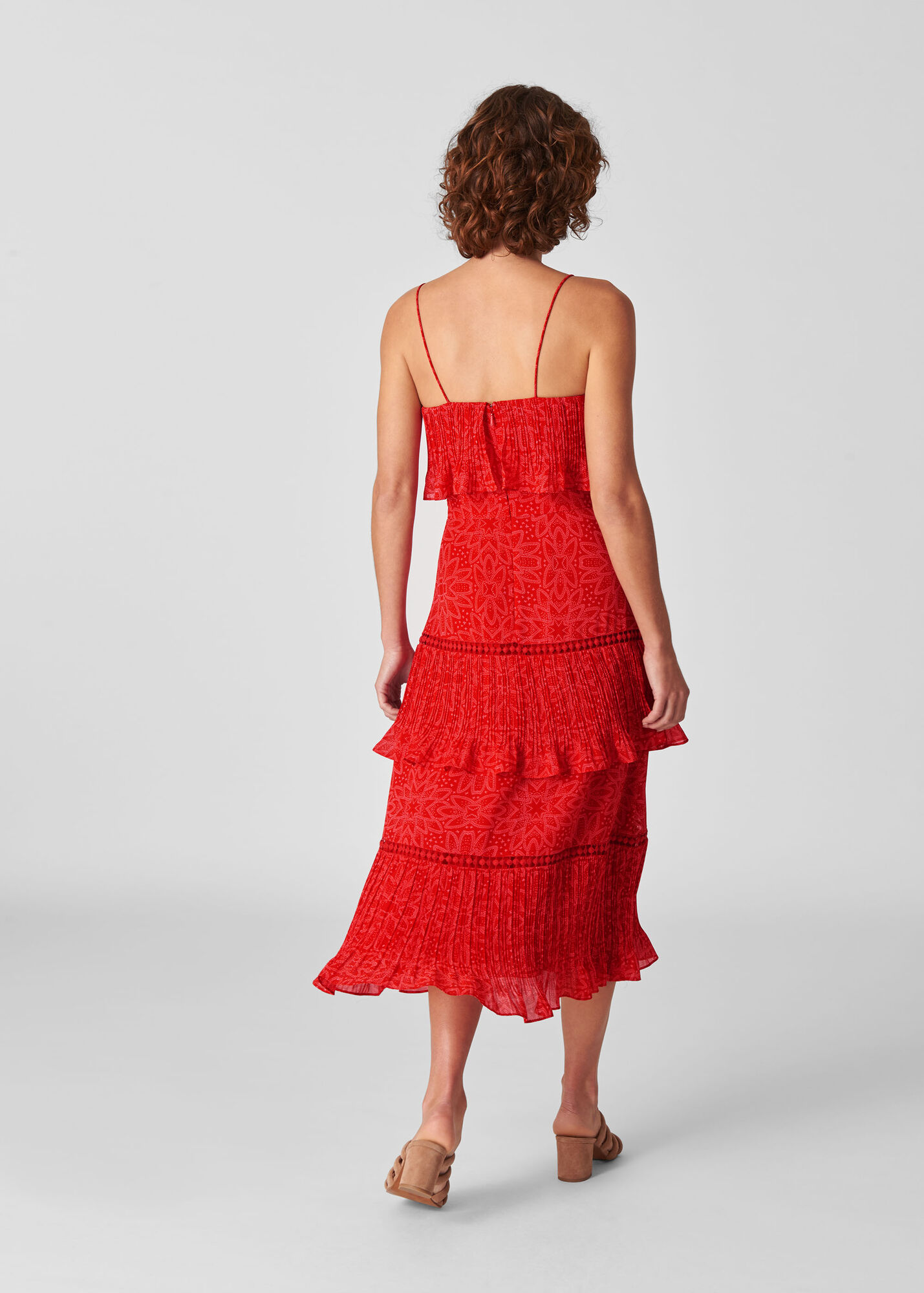 Red/Multi Riya Print Tiered Dress | WHISTLES