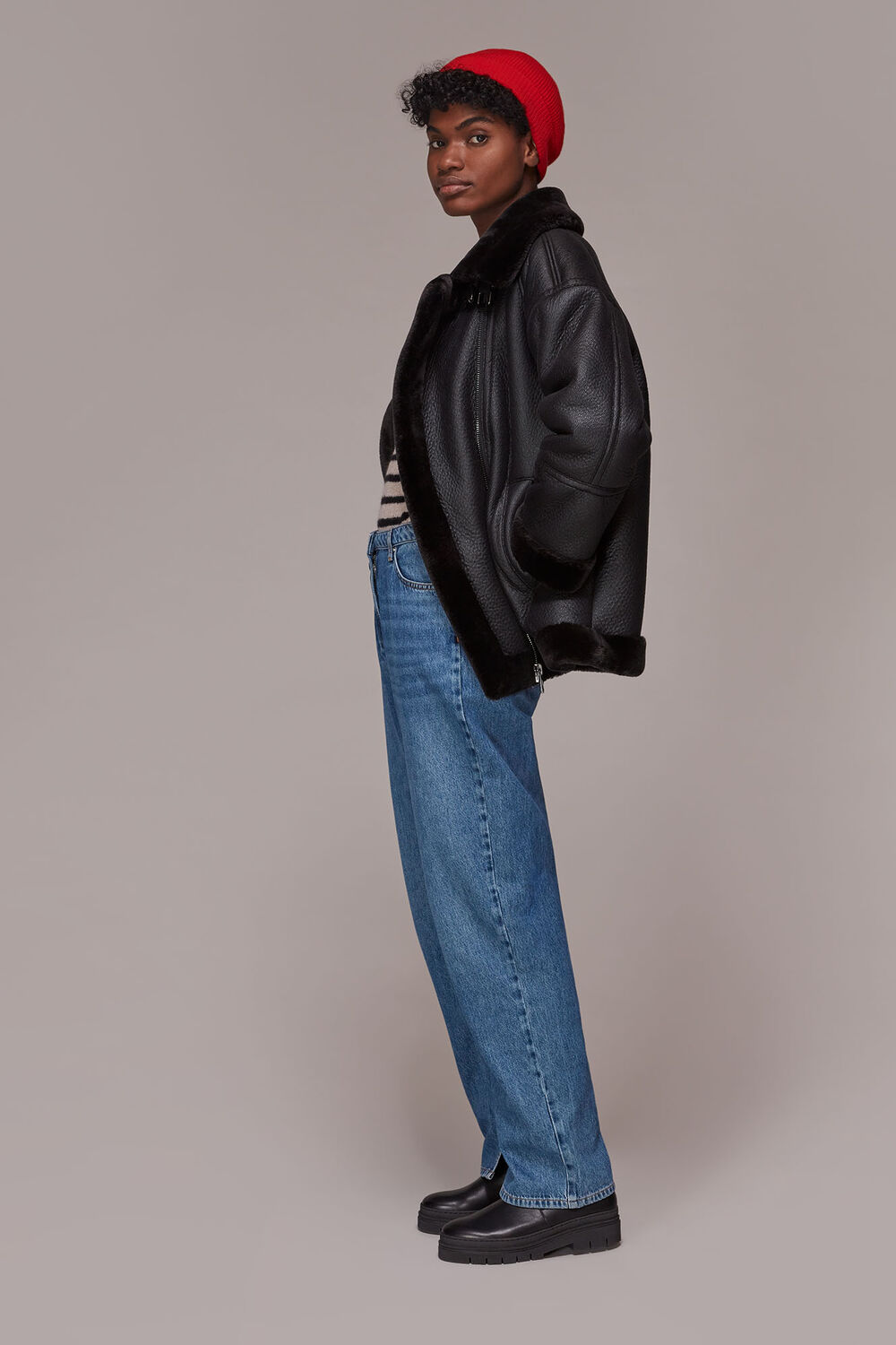Lauren Faux Fur Biker