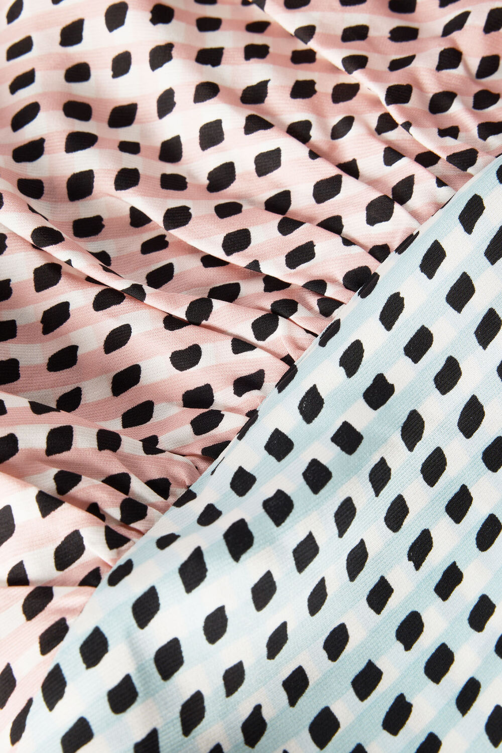 Graphic Check Cowl Neck Dress