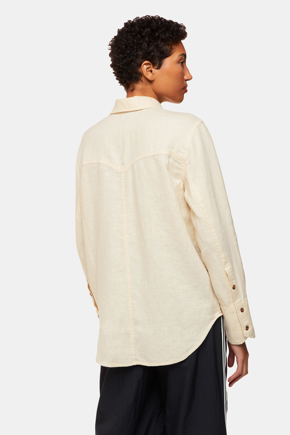 Ivory Linen Relaxed Fit Shirt