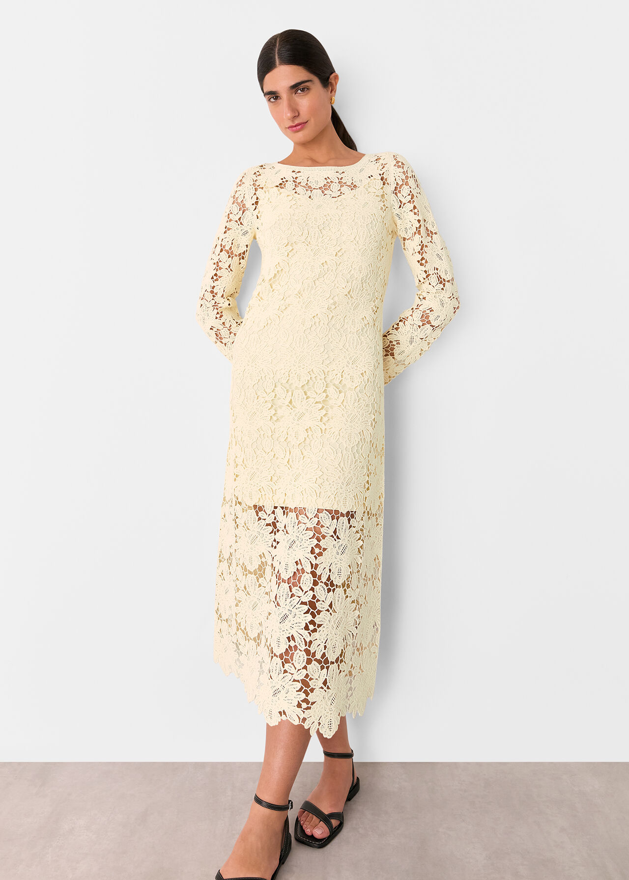Floral Crochet Knit Dress