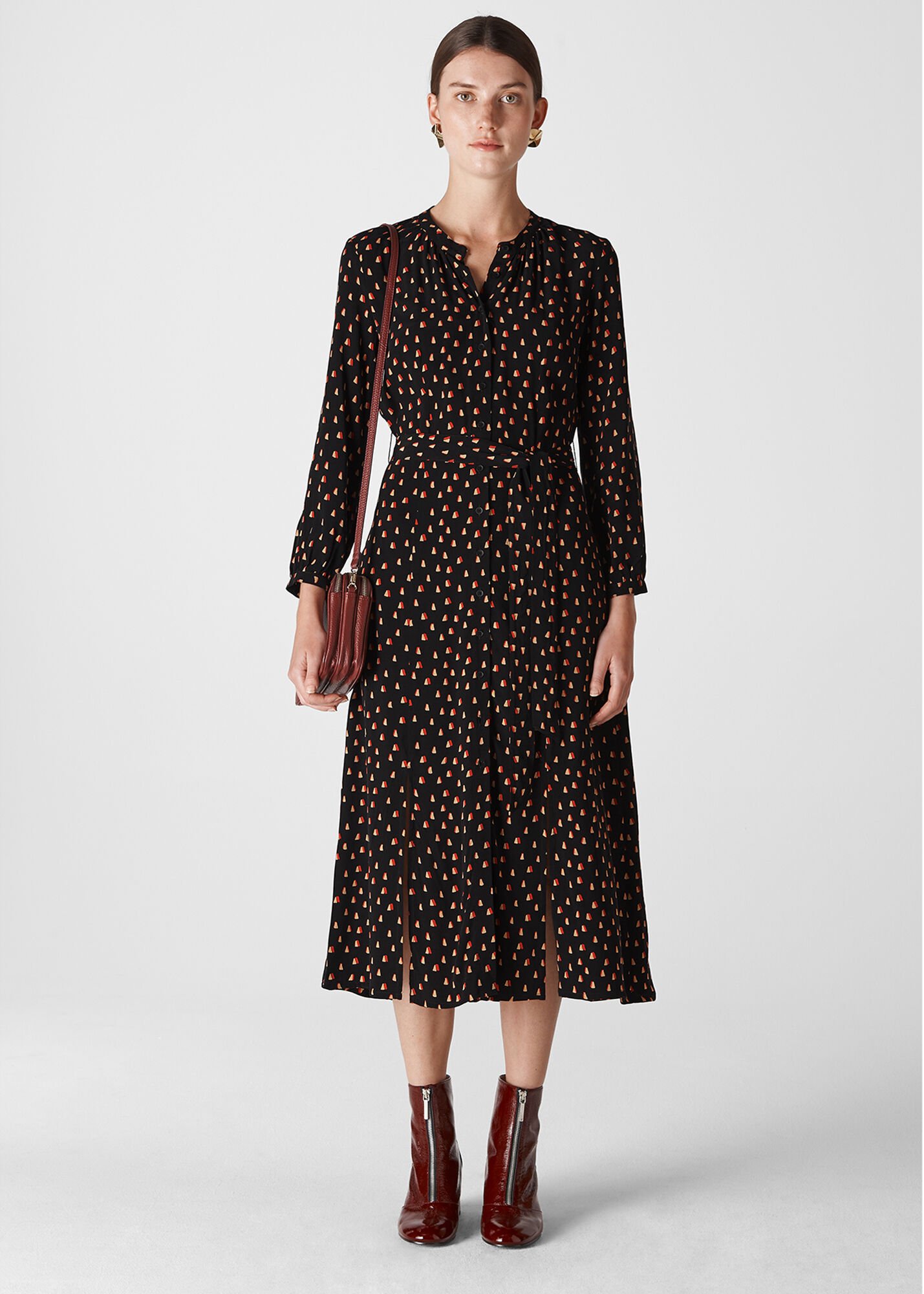 Whistles triangle print shirt dress top