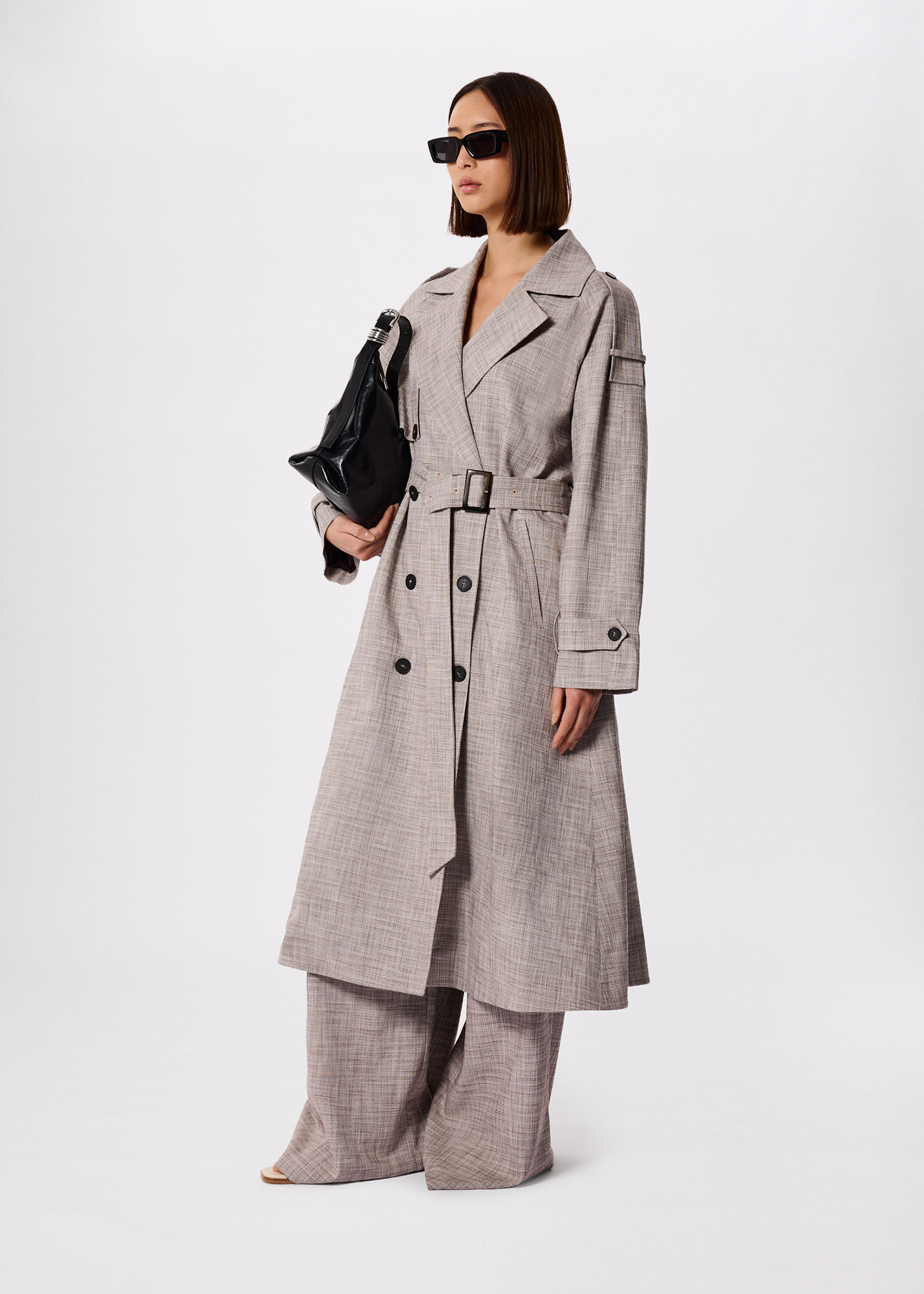 Grey/Multi Checked Trench Coat | WHISTLES | Whistles UK |