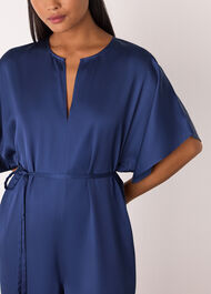 Petite Satin Short Sleeve Jumpsuit