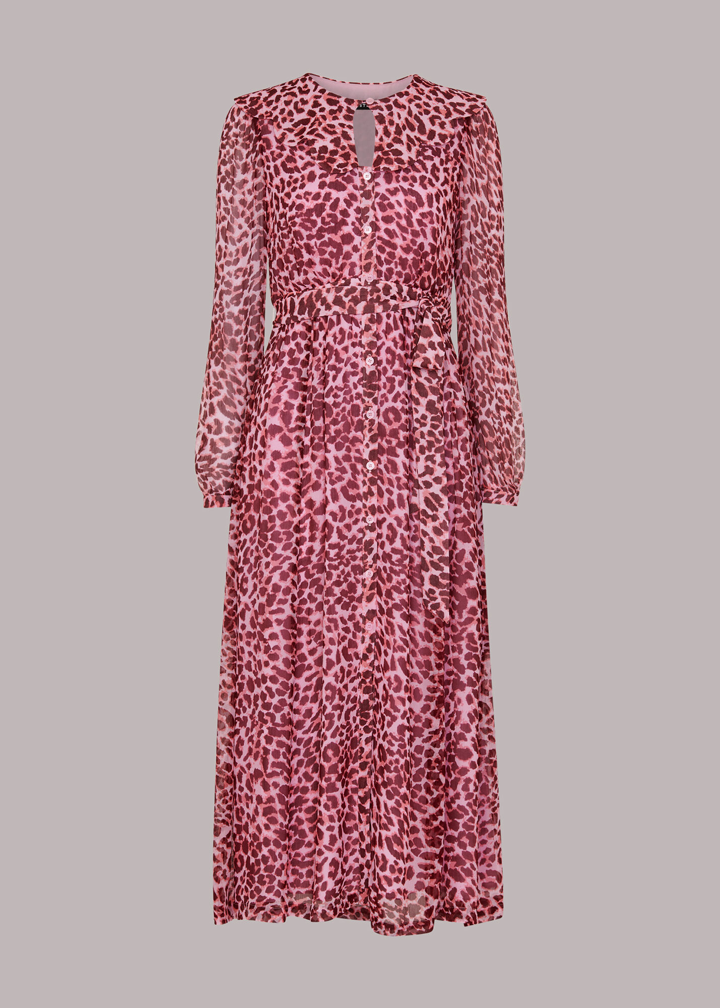 Pink/Multi Abstract Cheetah Midi Dress WHISTLES