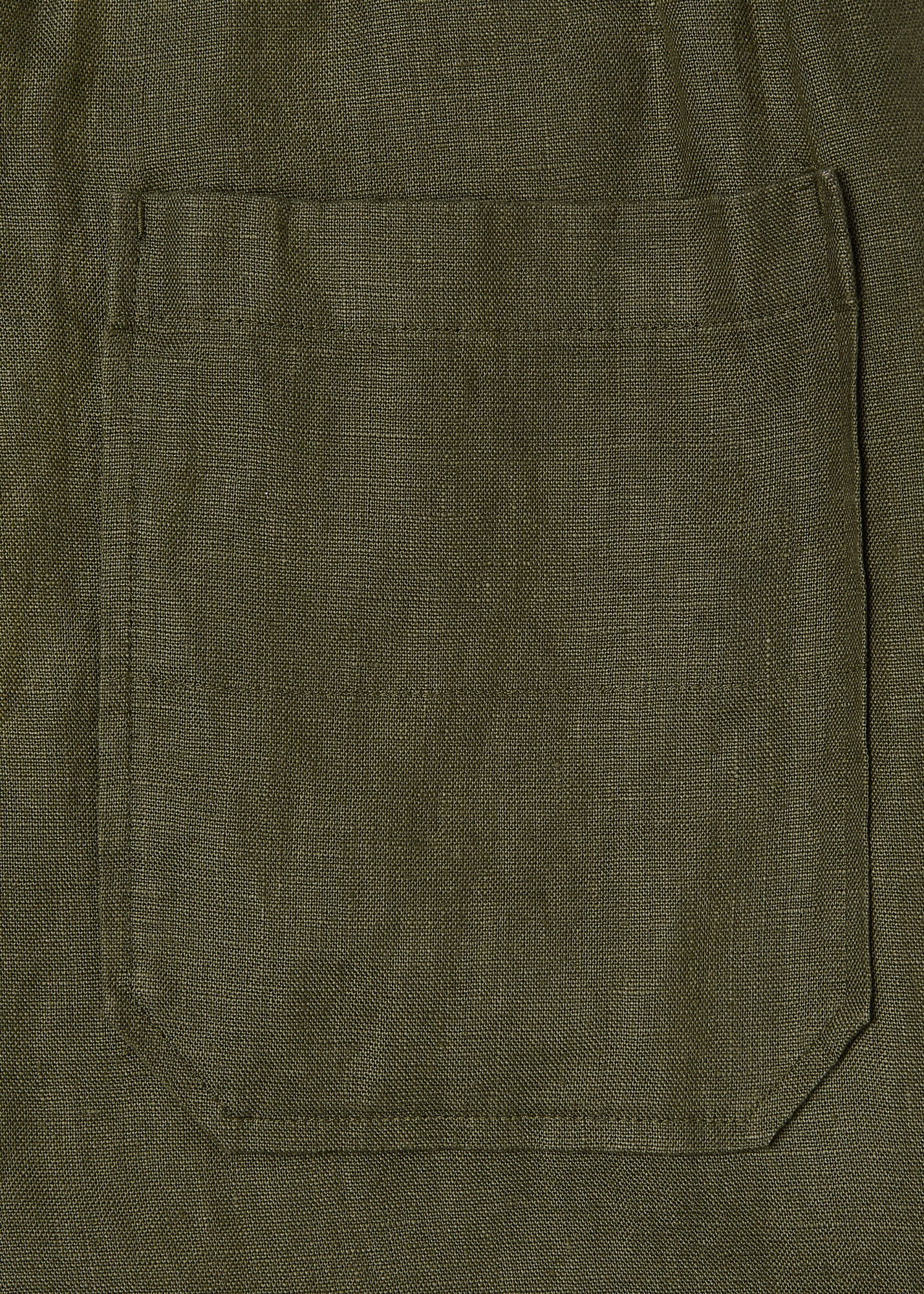 Khaki Linen Barrel Leg Trouser 