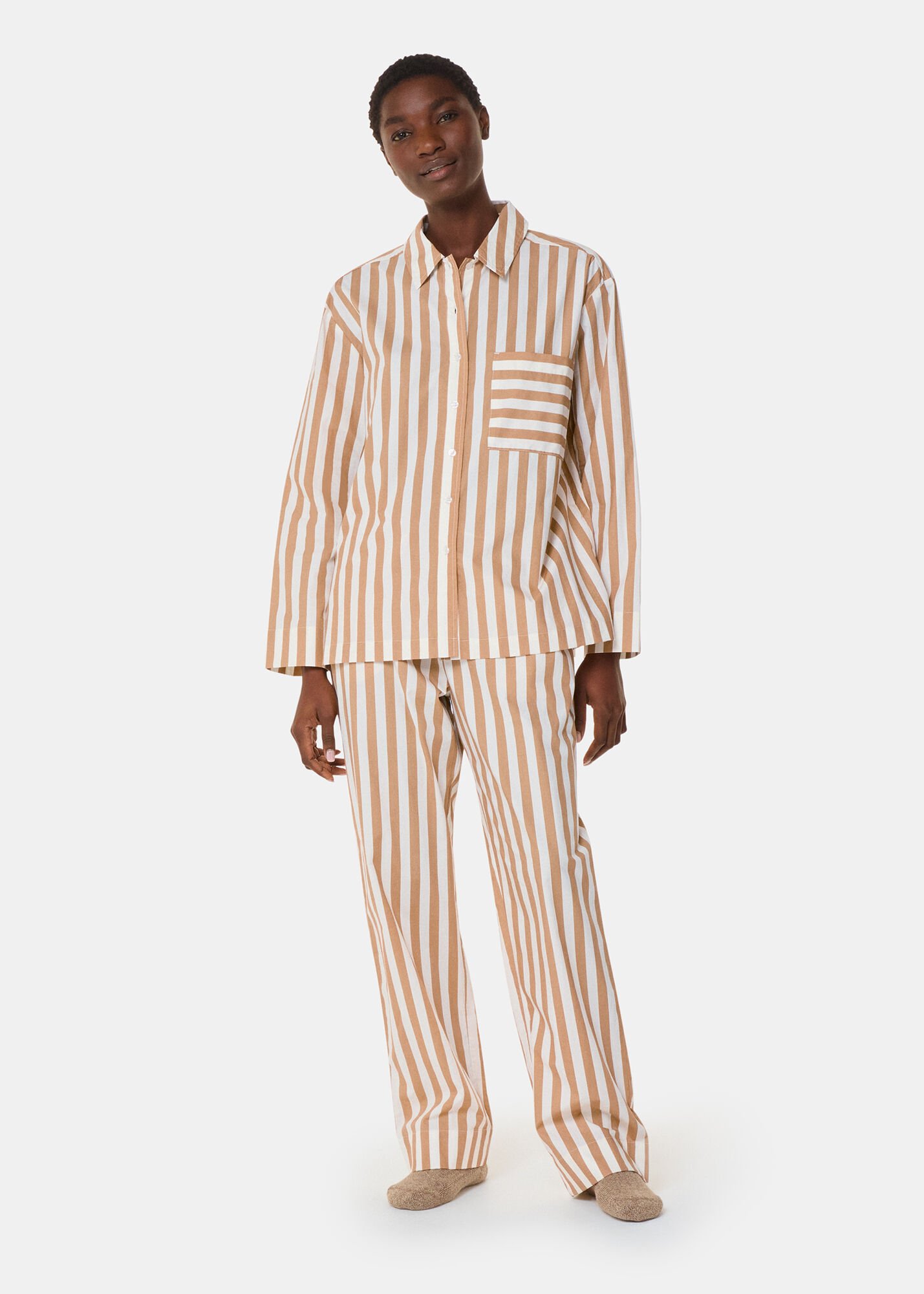 Ivory Multi Cotton Stripe Pyjama Bottom WHISTLES Whistles UK