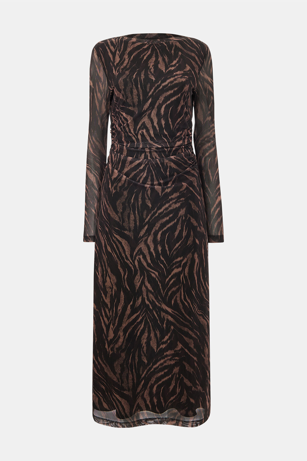 Black Abstract Zebra Mesh Dress