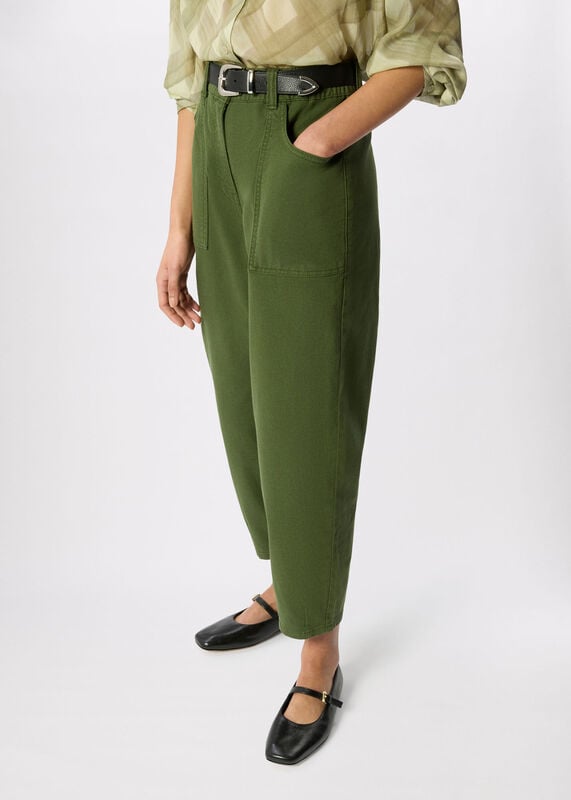 Khaki Petite Tessa Casual Pants&nbsp;