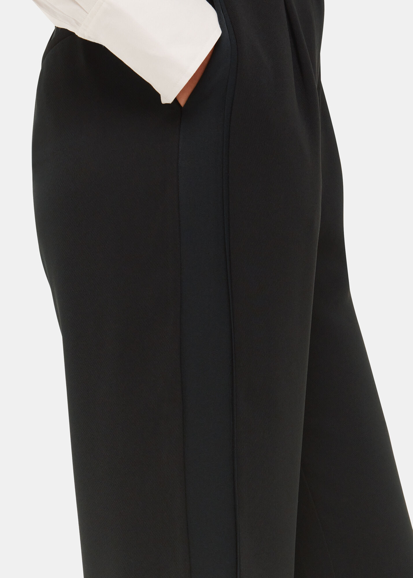 Black trousers sale satin side stripe