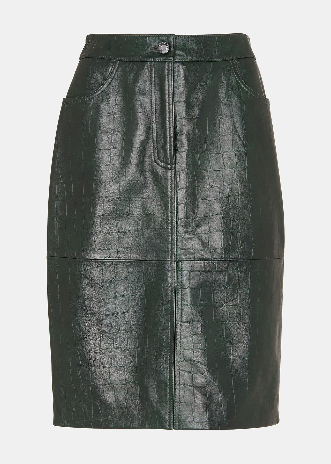 Delia Croc Leather Skirt