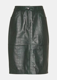 Delia Croc Leather Skirt
