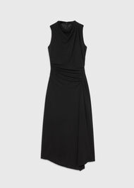 Ruched Cowl Neck Jersey Dress