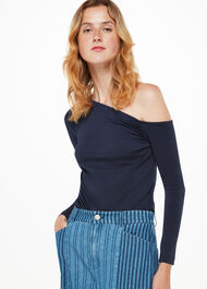 Asymmetric Jersey Crepe Top