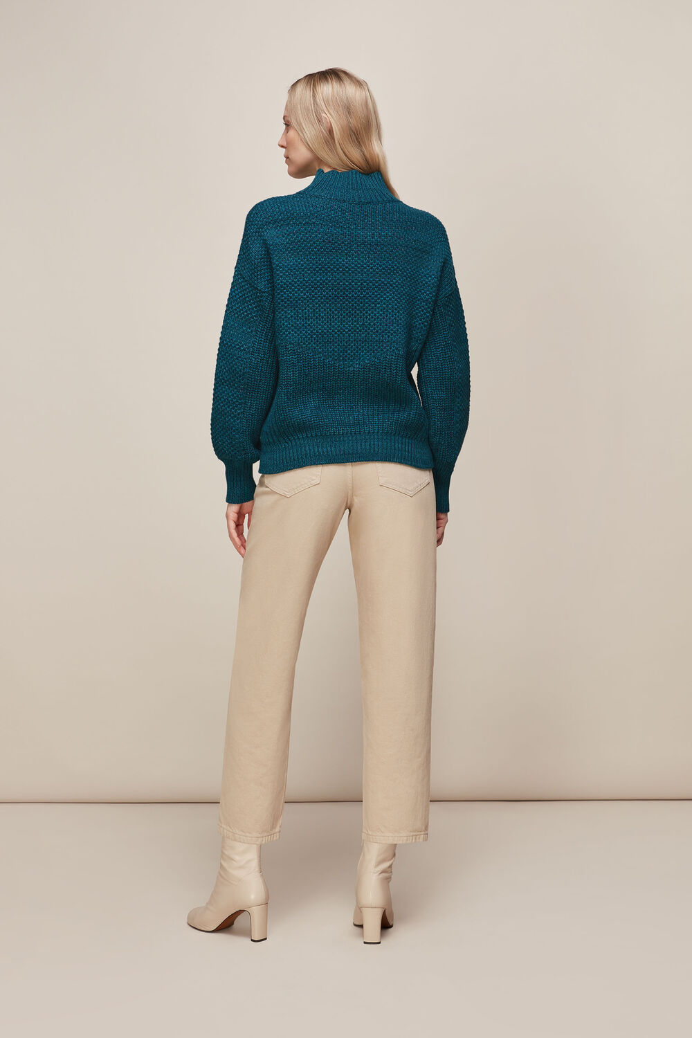 Moss Stitch Textured Knit Teal
