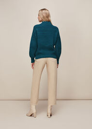Moss Stitch Textured Knit Teal