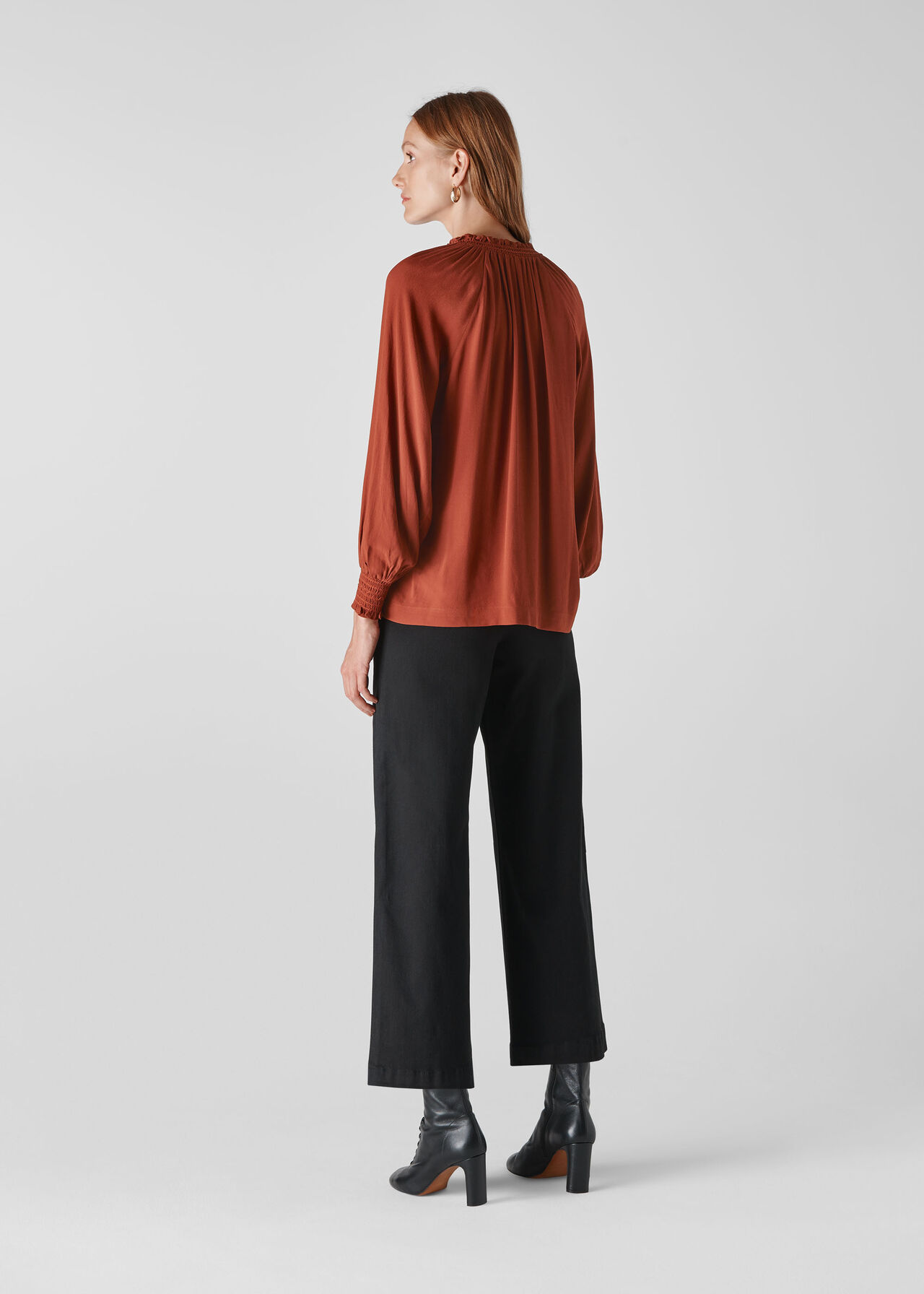 Henrika Smock Detail Blouse Rust