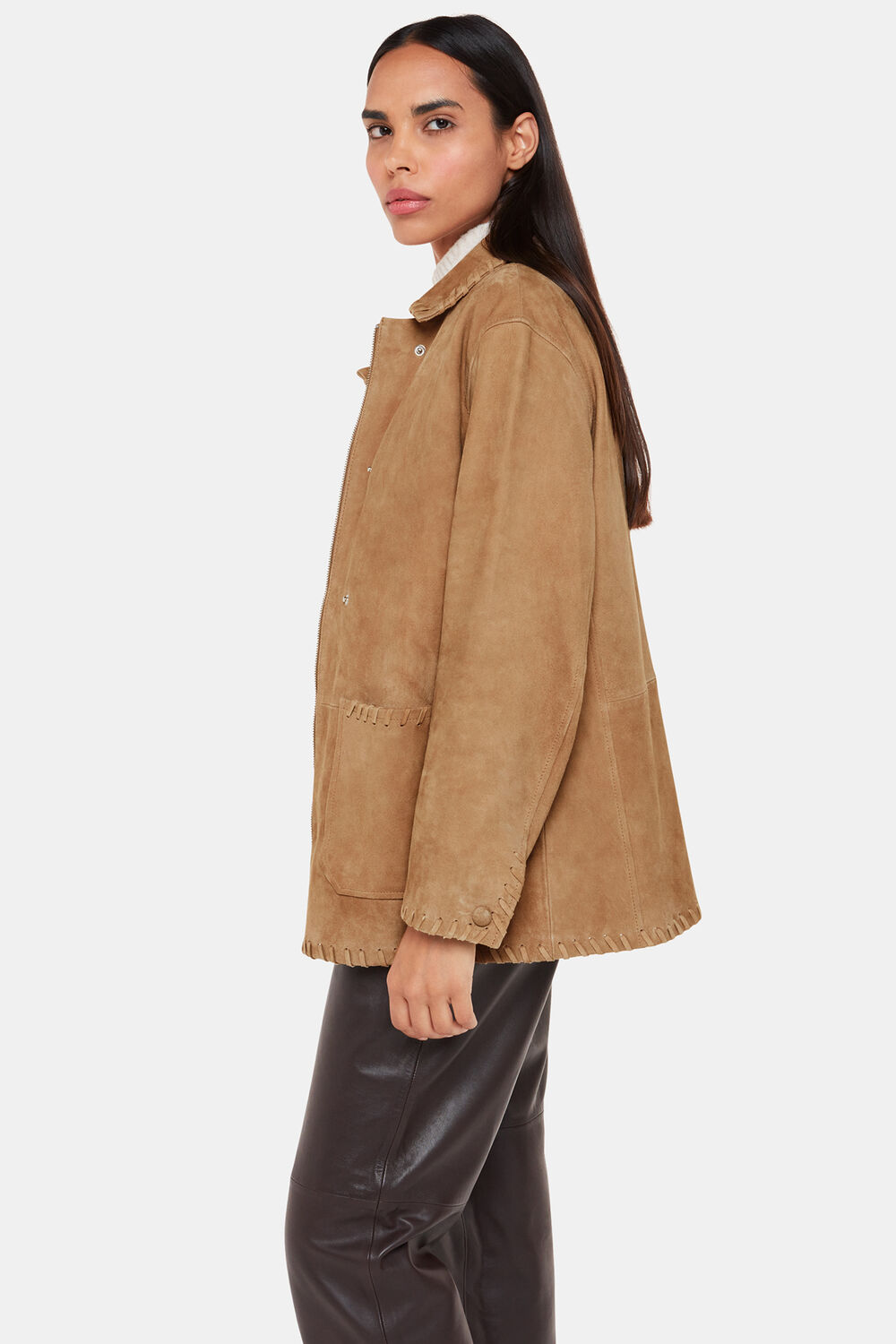Camel Bohdi Western Suede Biker