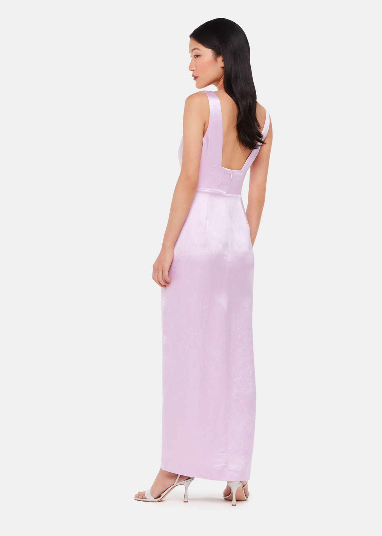 Lilac Charlotte Satin Maxi Dress, WHISTLES