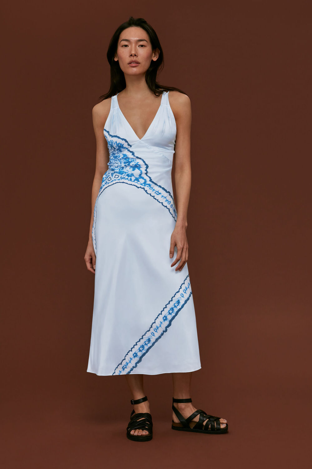 Silk Tie Dye Bias Dress