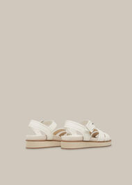Koby Contrast Stitch Sandal White