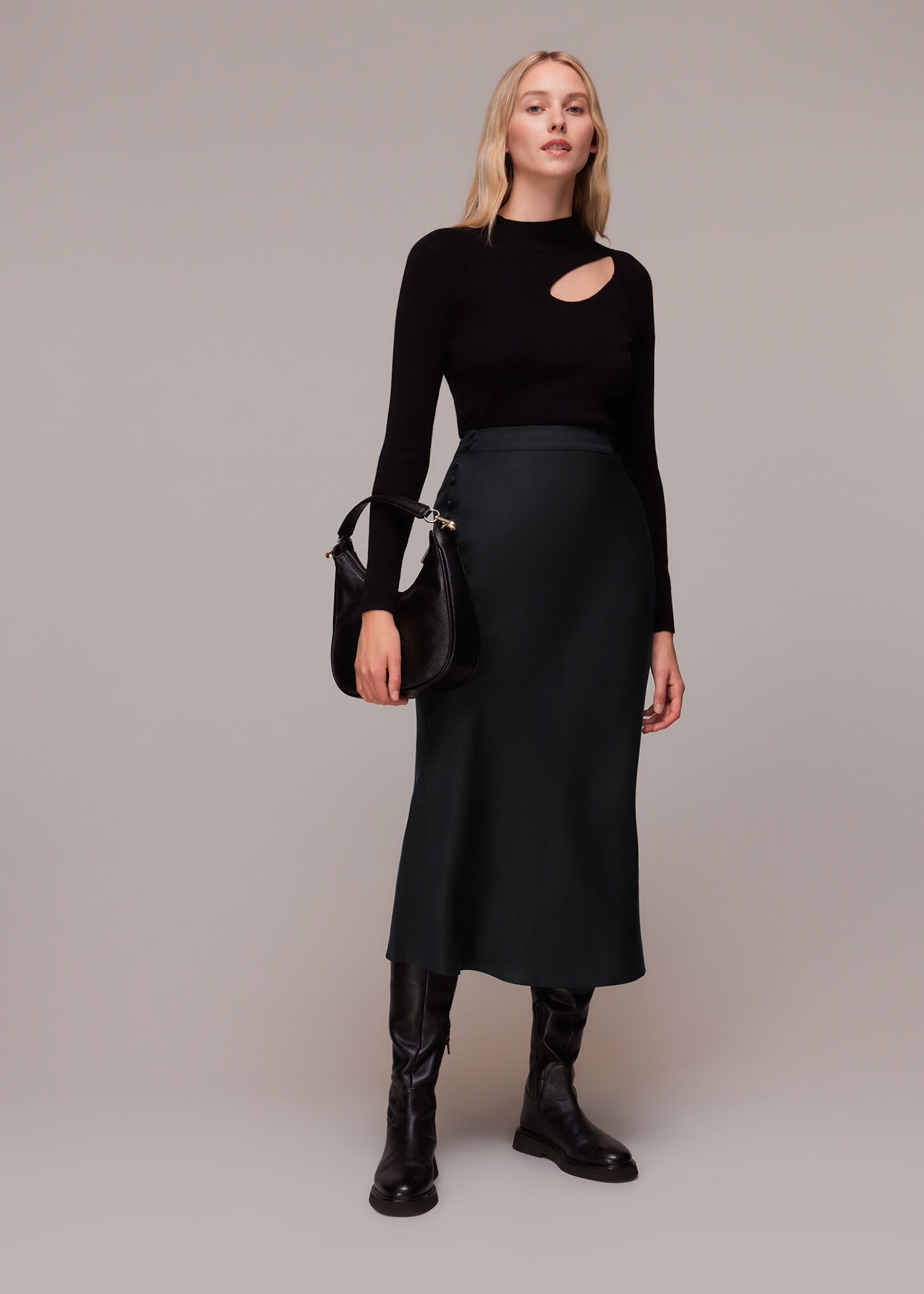 Black bias hot sale cut skirt