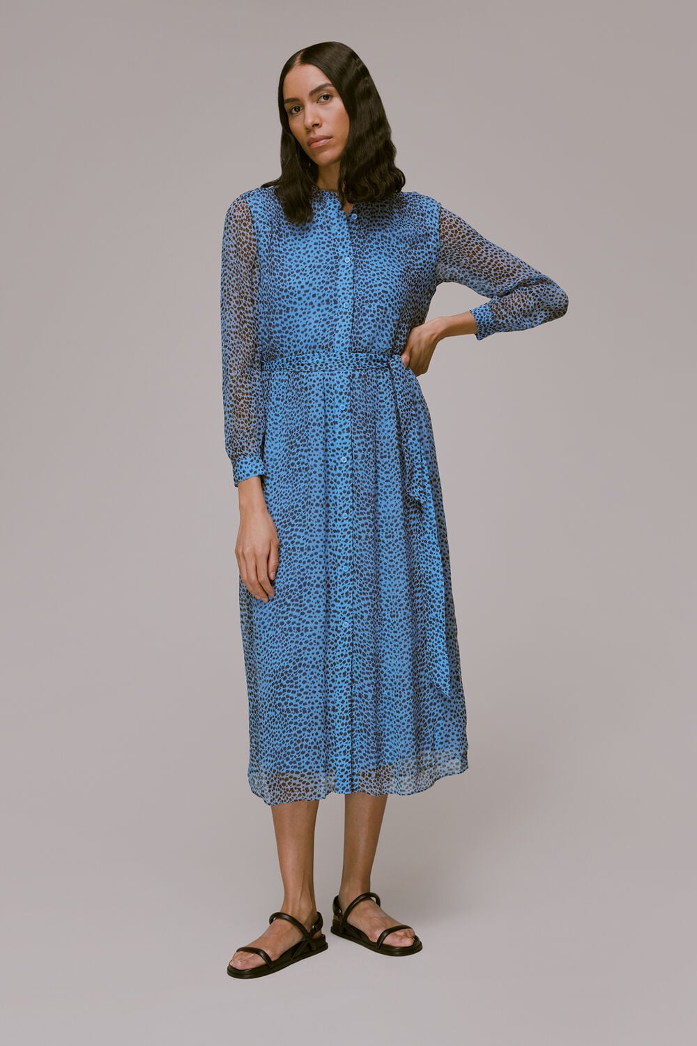 Blue Gradient Animal Print Dress