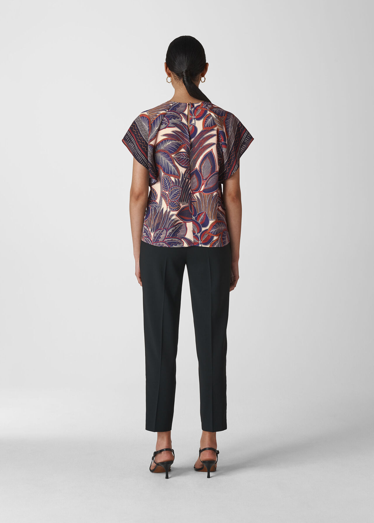 Palm Print Shell Top Multicolour