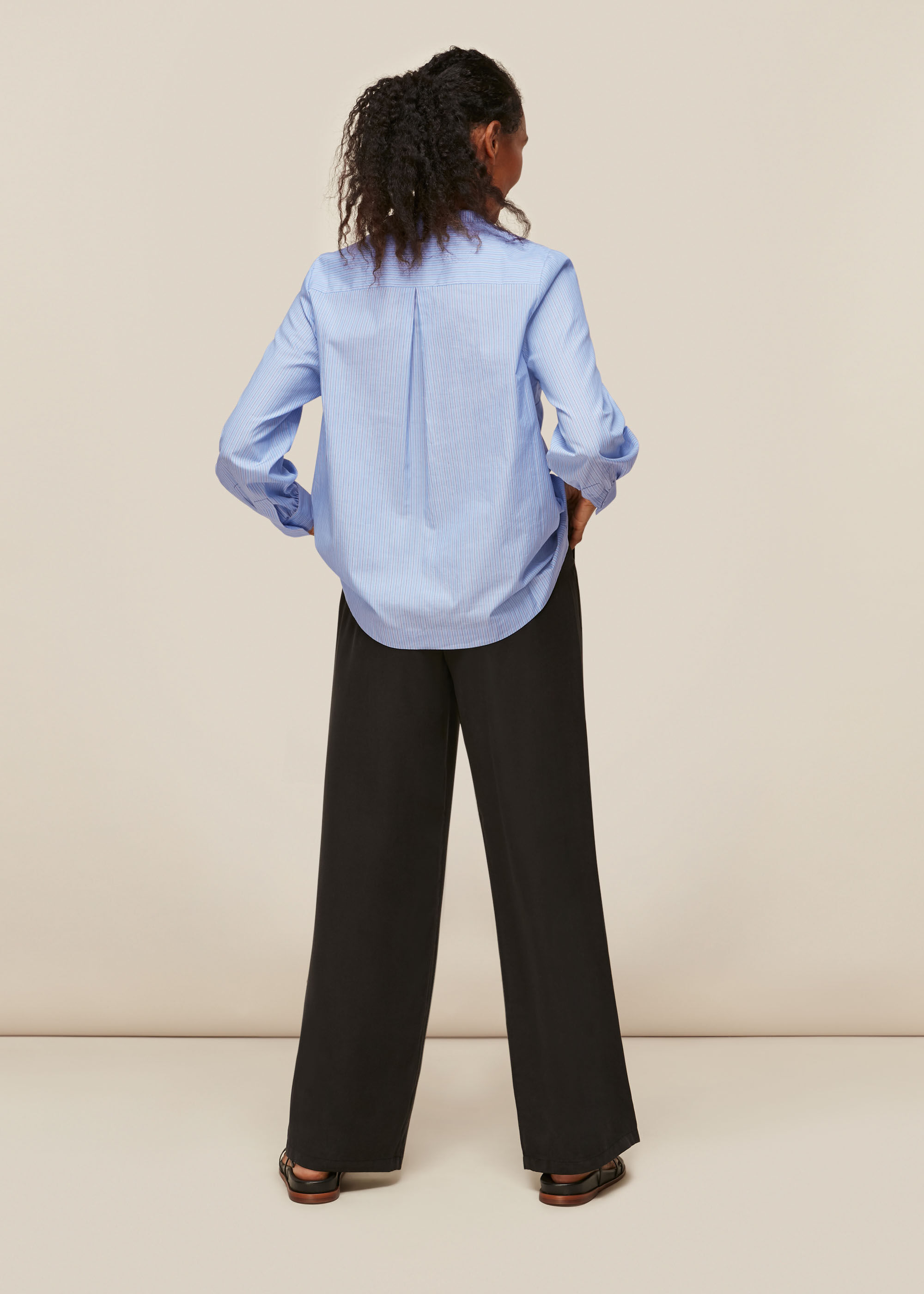 完璧すぎるが故三度も Cotton Stripe Blue/Multi Pocket | US Whistles | WHISTLES | Shirt トップス