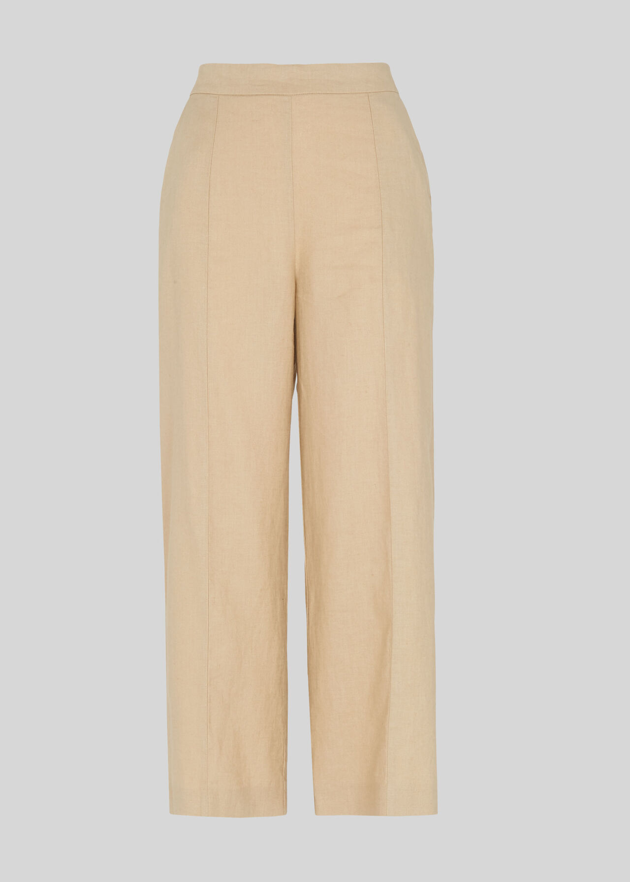 Linen Crop Wide Leg Neutral