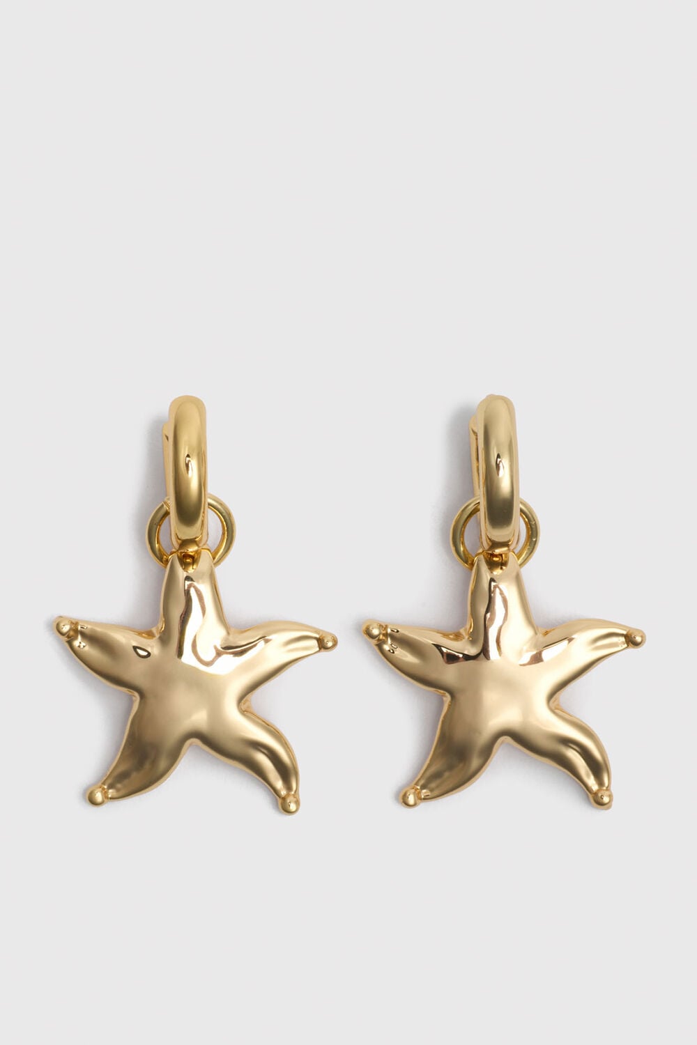 Gold Starfish Hoop Earring