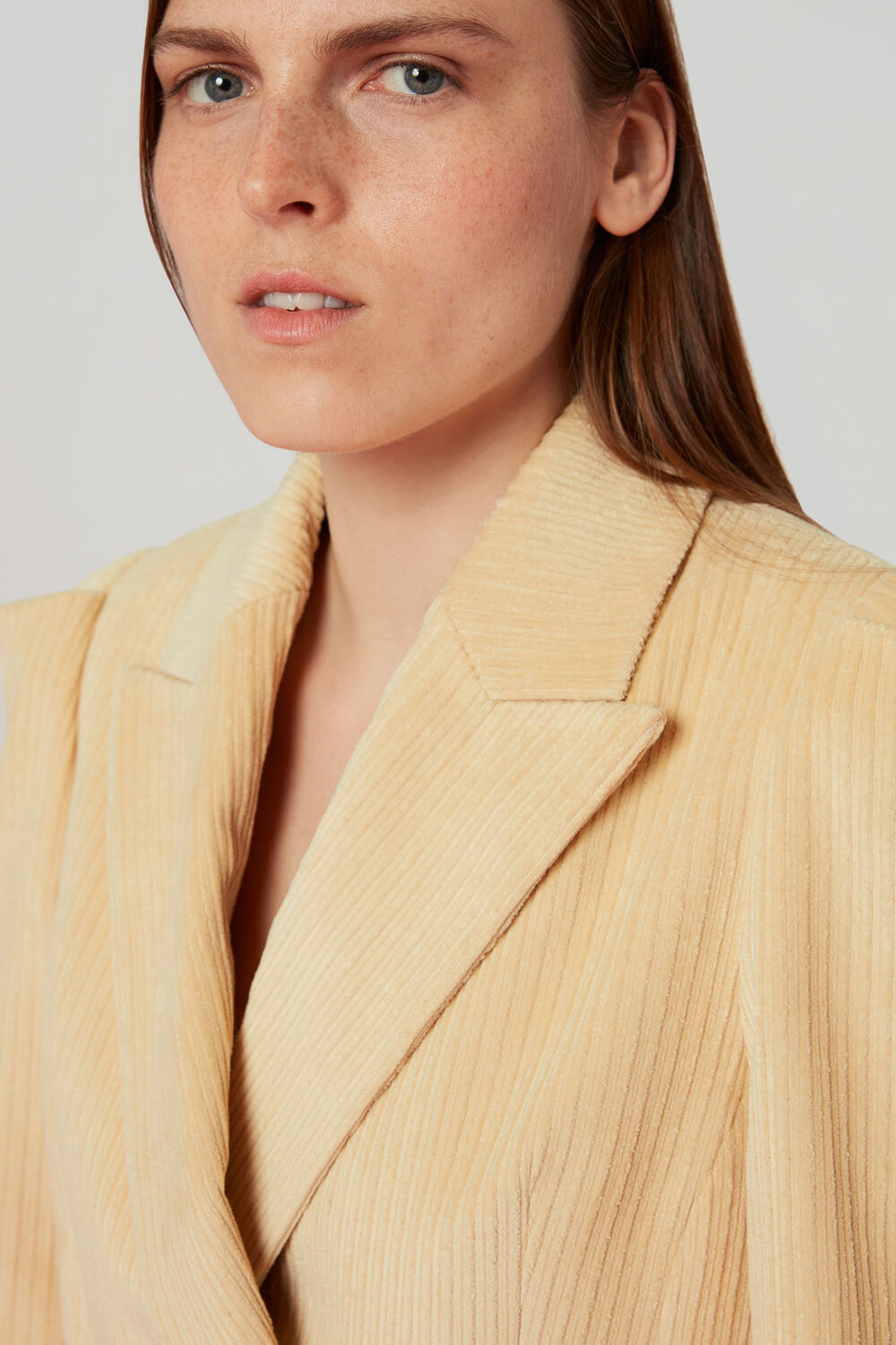 Suki Cord Puff Sleeve Blazer