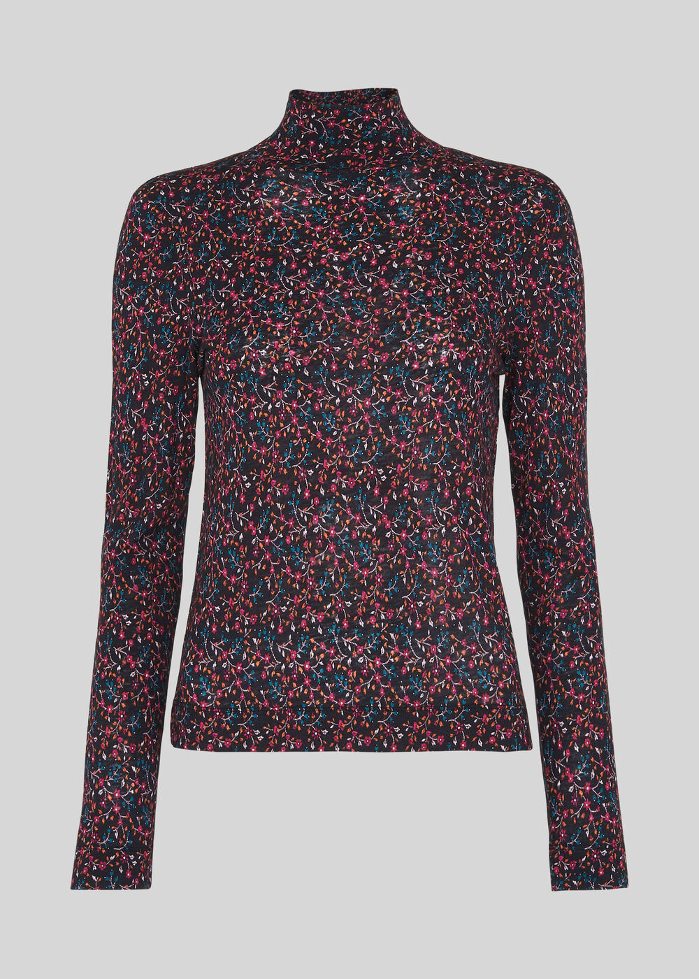 Star Print Floral Wool Mix Top Multicolour
