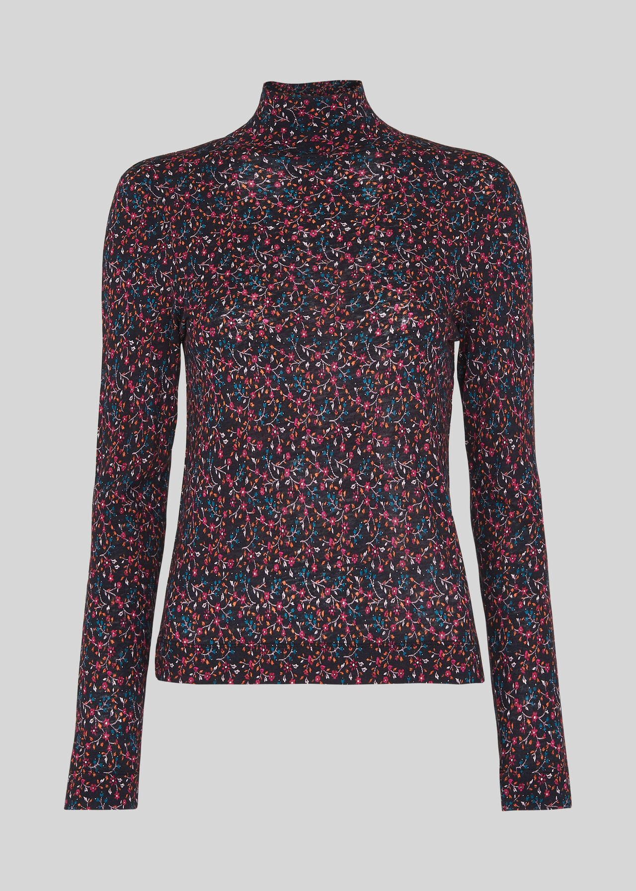 Star Print Floral Wool Mix Top Multicolour