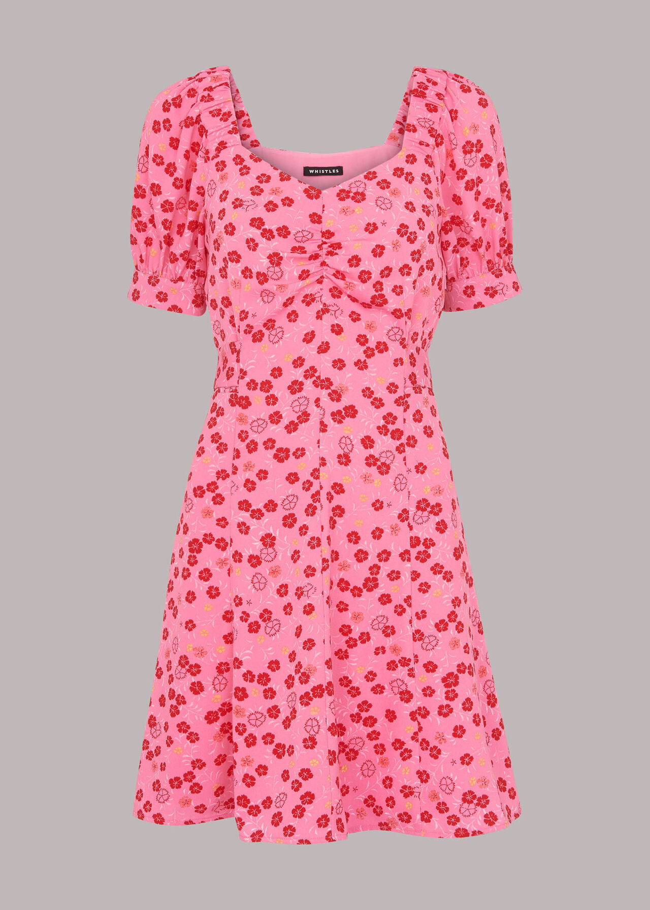 Cherry Floral Tie Waist Dress