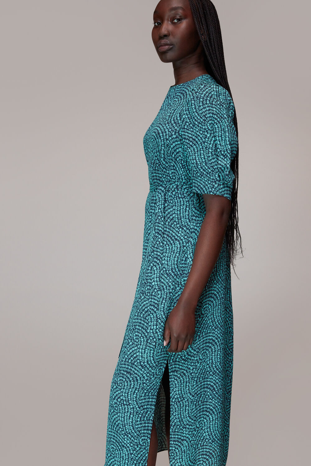 Daisy Waves Cut Out Midi Dress