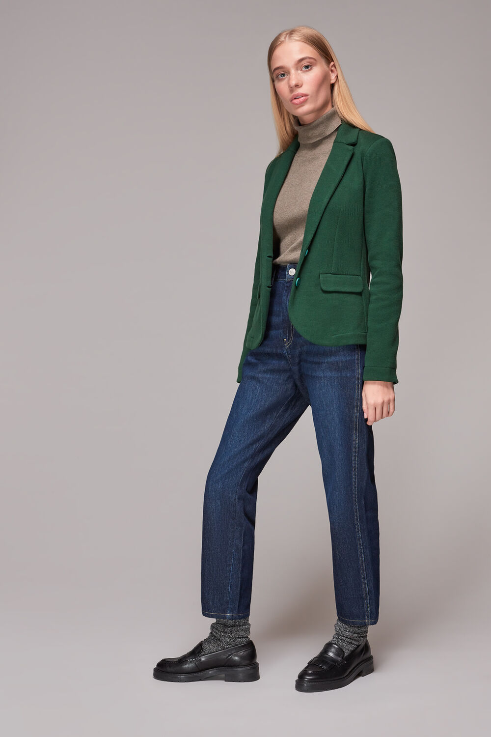 Dark Green Slim Fit Jersey Jacket