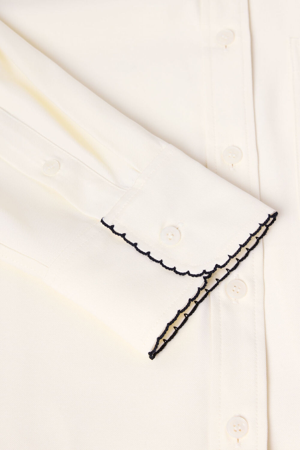 Ivory Embroidered Collar Shirt