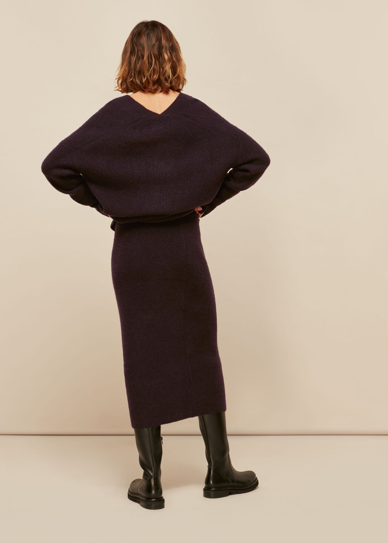 Ribbed Knitted Tube Skirt